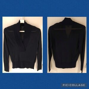 Etcetera V-Neck Semi-Sheer Sweater